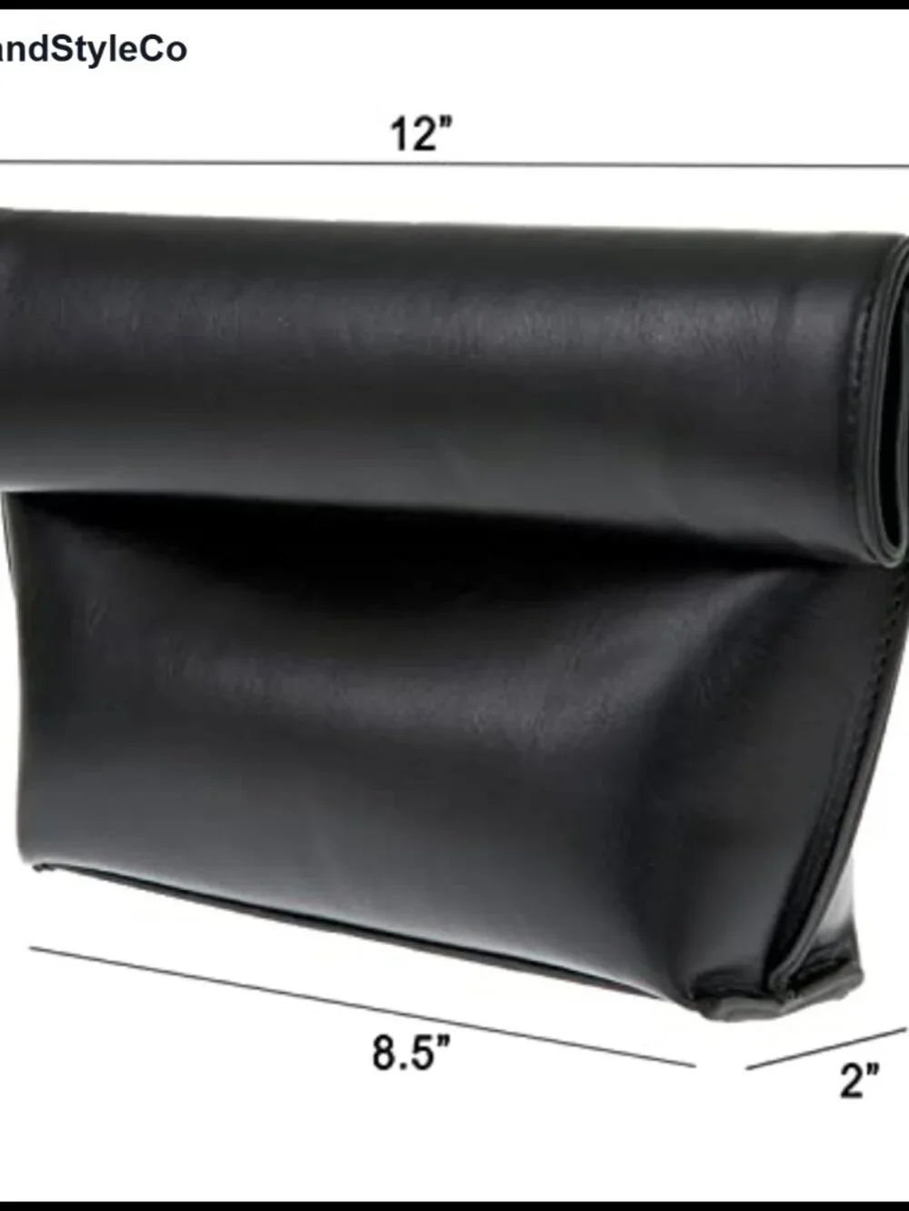 Oversize Foldover Clutch Faux Leather with Chain Strap